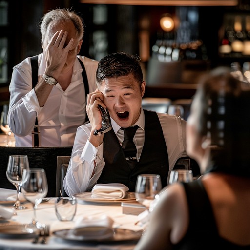 Free Shocked Caller Reacts Image - Restaurant, Shocked, Phone ...