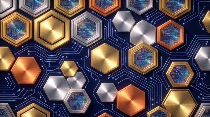 Hexagonal Network Texture Free Metallic Hexagon Network Image - Hexagon, Geometric, Metallic ...