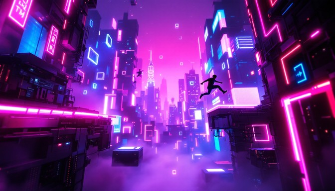 Free Neon Parkour Jump Image - Parkour, Cyberpunk, Neon | Download at ...