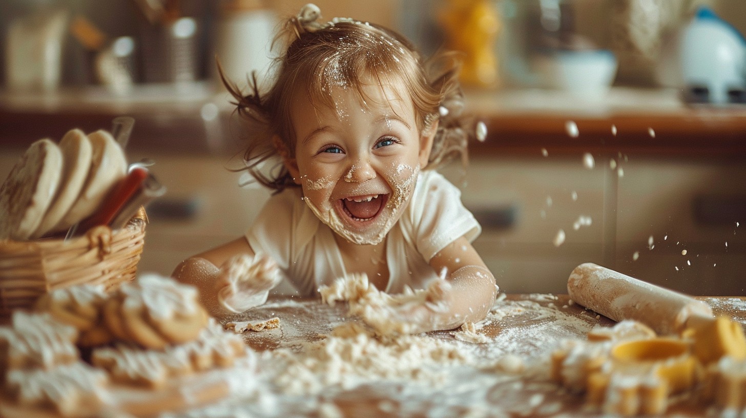 Free Joyful Baking Mess Image - Child, Joy, Baking | Download at StockCake
