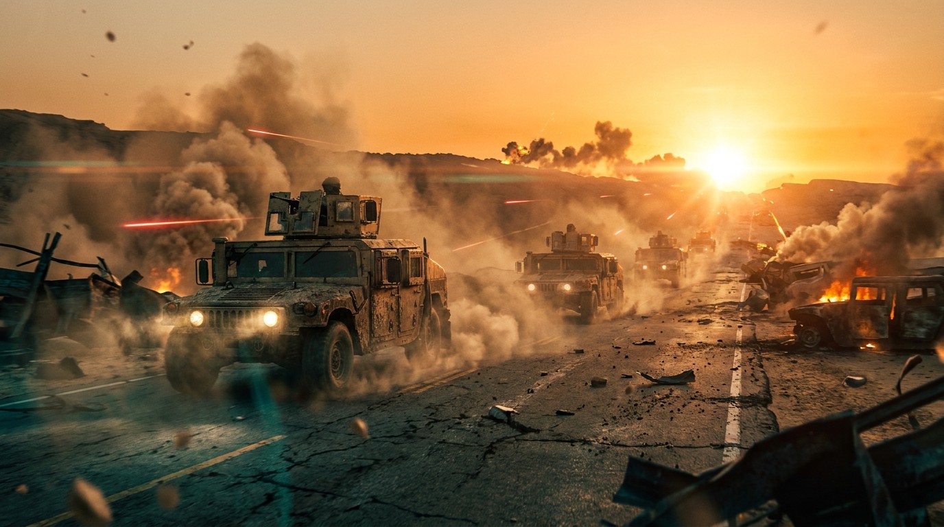 Free Desert Combat Sunset Image - Military, Convoy, Desert | Download ...