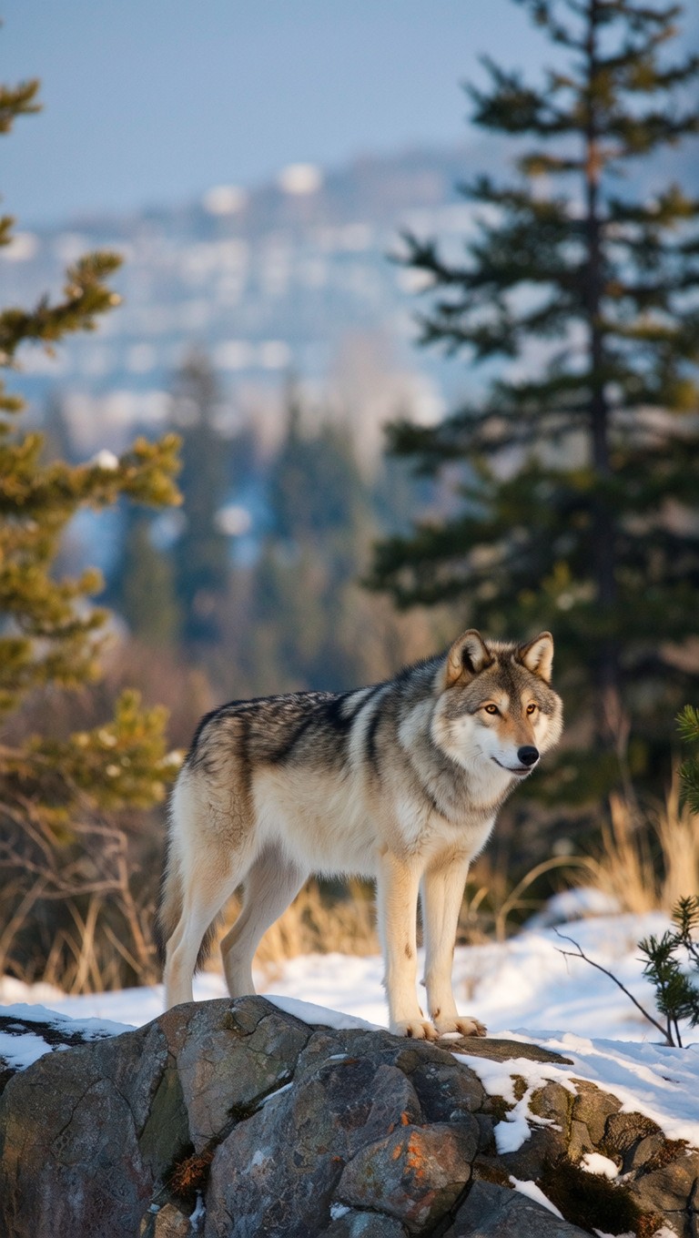 Free Wilderness Wolf Watching Image - Wolf, Wilderness, Winter ...