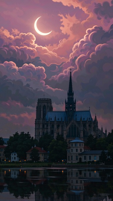 Free Moonlit Gothic Cathedral Photo - Gothic, Cathedral, Crescent ...