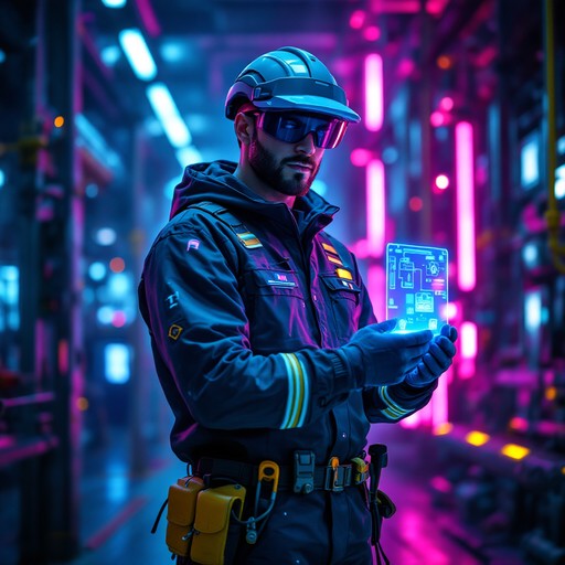 Free Futuristic Maintenance Expert Image - Cyberpunk, Futuristic, Neon ...