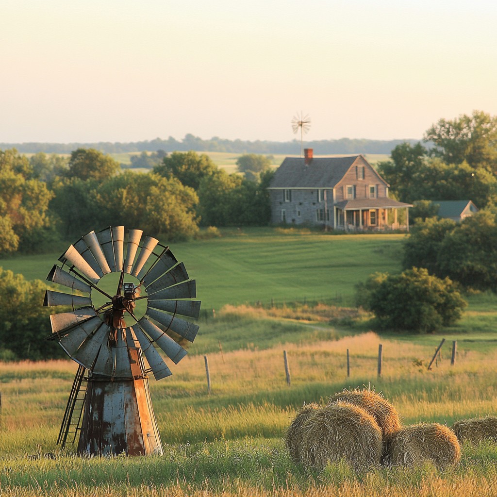 Free Rural Windmill View Image - Rural, Windmill, Farmhouse | Download ...