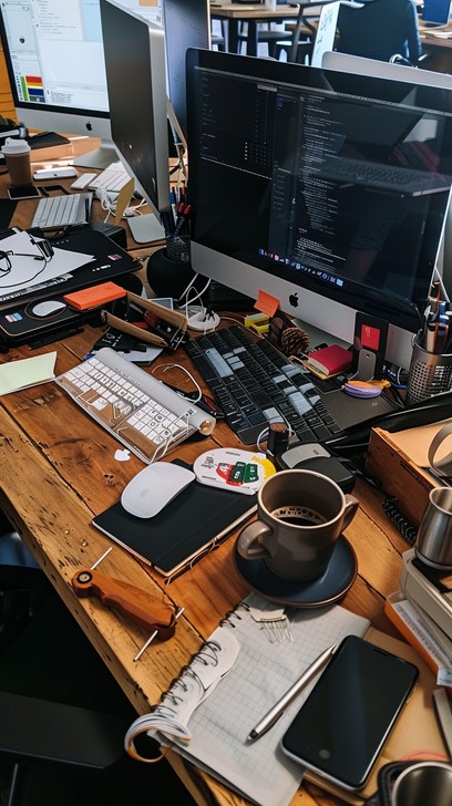 Free Cluttered desk workspace Image - Desk, Clutter, Workspace ...