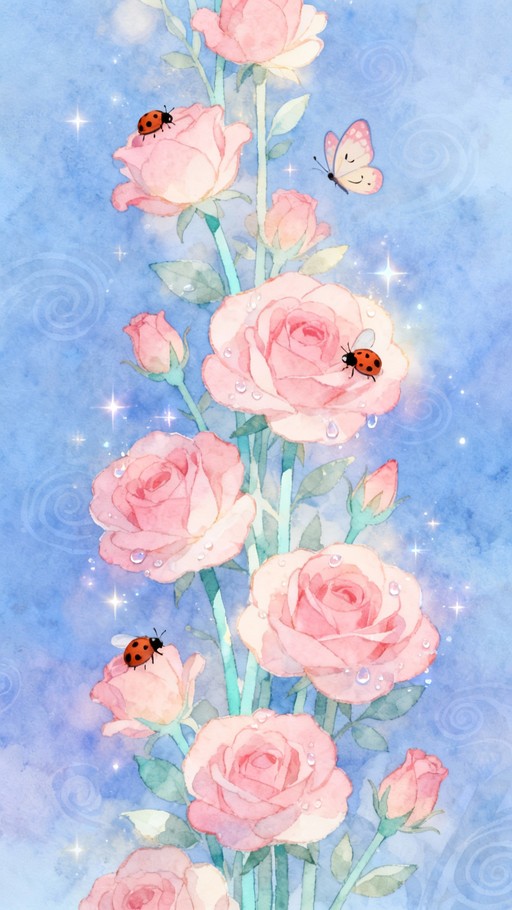 Free Whimsical Rose Border Image - Roses, Border, Watercolor | Download ...