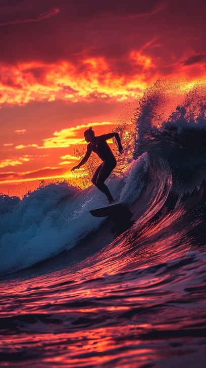 Surfer Rising Sun Free Sunset Surfing Silhouette Image - Sunset, Surfing, Silhouette ...