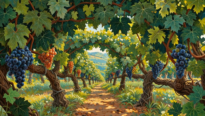 Free Mediterranean Grape Tunnel Image - Vineyard, Grapes, Archway ...