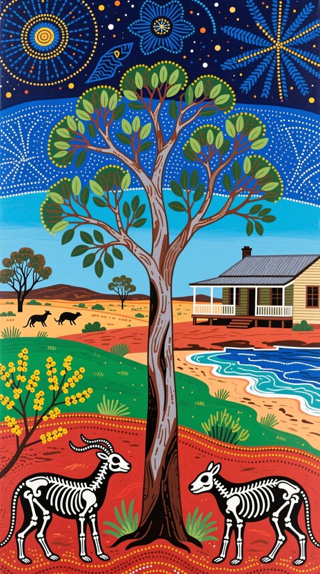 Pattern Red Tonal Dots Traditional dot painting techniques showcase Australian life from red ...