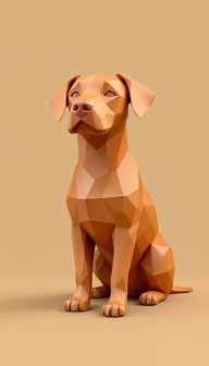 Free Geometric Brown Dog Image - Dog, Geometric, 3d | Download at StockCake
