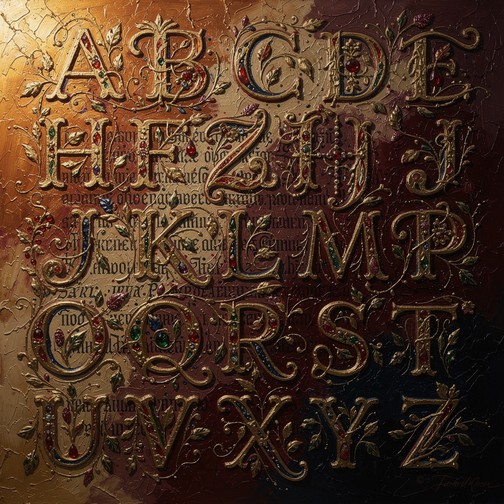Free Golden Illuminated Alphabet Image - Alphabet, Letters, Golden ...