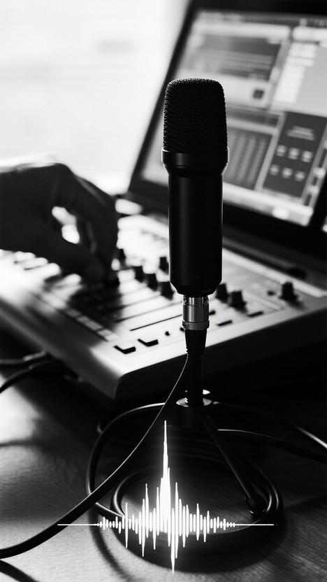 Free Sound Waves Visualized Image - Microphone, Studio, Recording ...