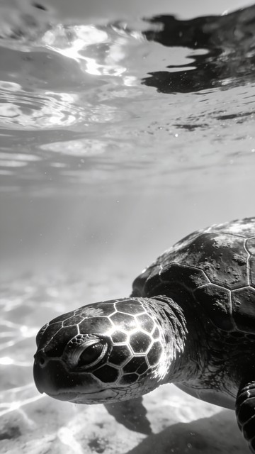 Turtle Initmate Free Ancient Ocean Wanderer Image - Turtle, Underwater, Monochrome ...