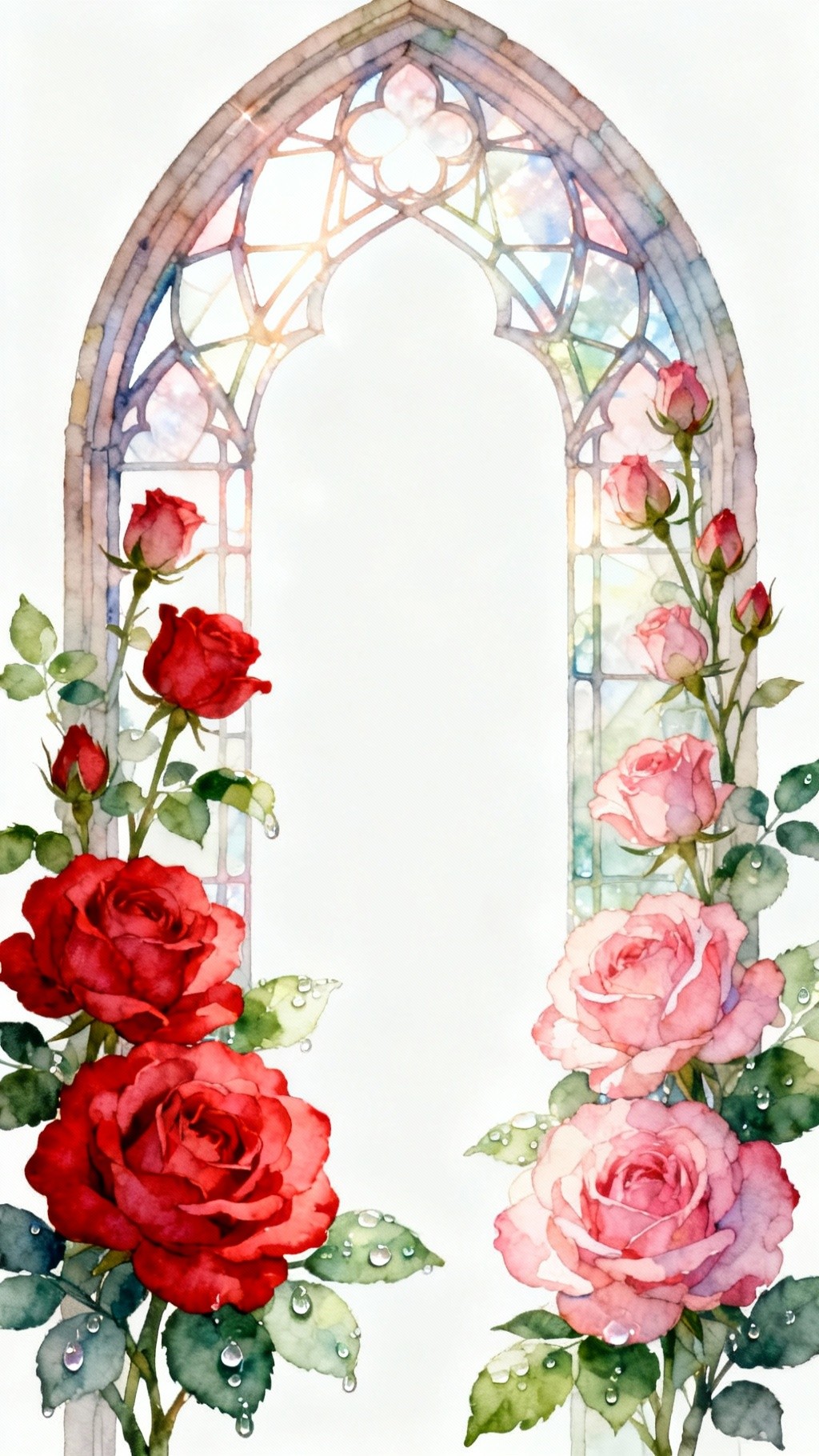Red Roses Arch Printable Free Free Cathedral Rose Arch Image - Roses, Cathedral, Watercolor ...