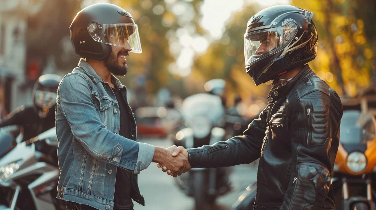 Motorcycle Rider Handshake Free Bikers Handshake Moment Image - Bikers, Handshake, Motorcycles ...