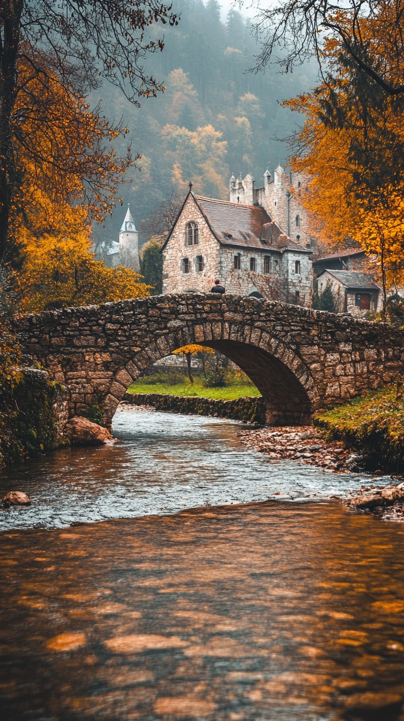 Free Autumn Stone Bridge Image - Autumn, Bridge, River | Download at ...