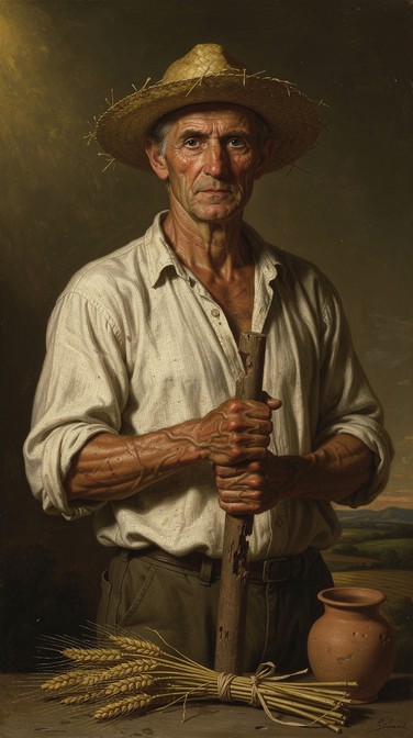 Incentive Rural Worker Portrait Free Dignified Country Worker Image - Farmer, Portrait, Painting ...