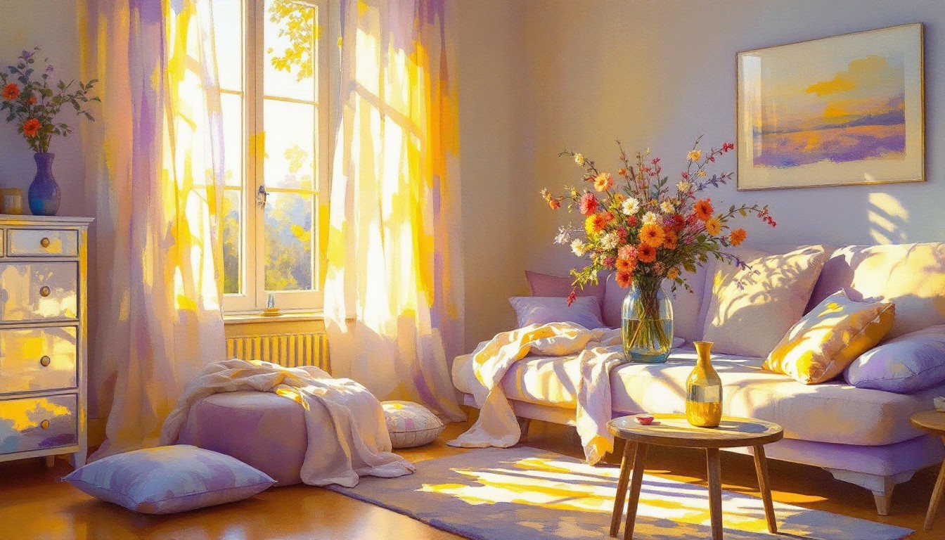 Free Sunlit Living Room Image - Impressionist, Painting, Sunlight ...
