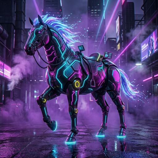 Free Cyberpunk War Horse Image - Cyberpunk, Horse, Neon | Download at ...