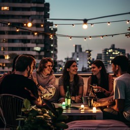 Open Rooftop Party Free Rooftop Evening Gathering Image - Rooftop, Friends, Gathering ...
