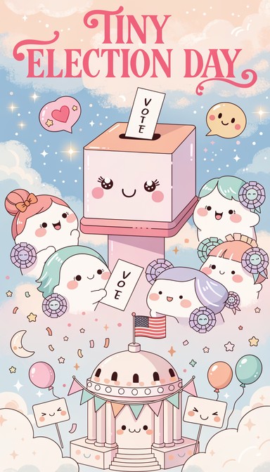 Cute Voting Roster Free Kawaii Election Day Image - Kawaii, Illustration, Election ...