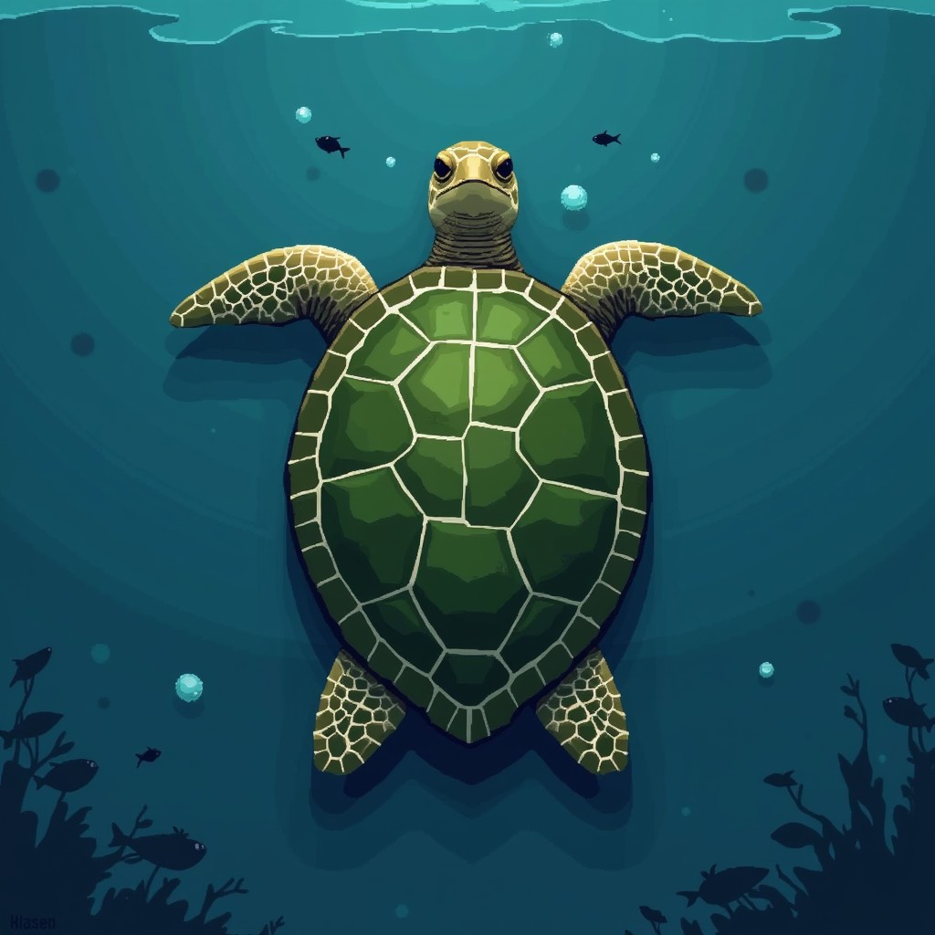 Free Pixelated Sea Turtle Image - Turtle, Pixel, Geometric | Download ...