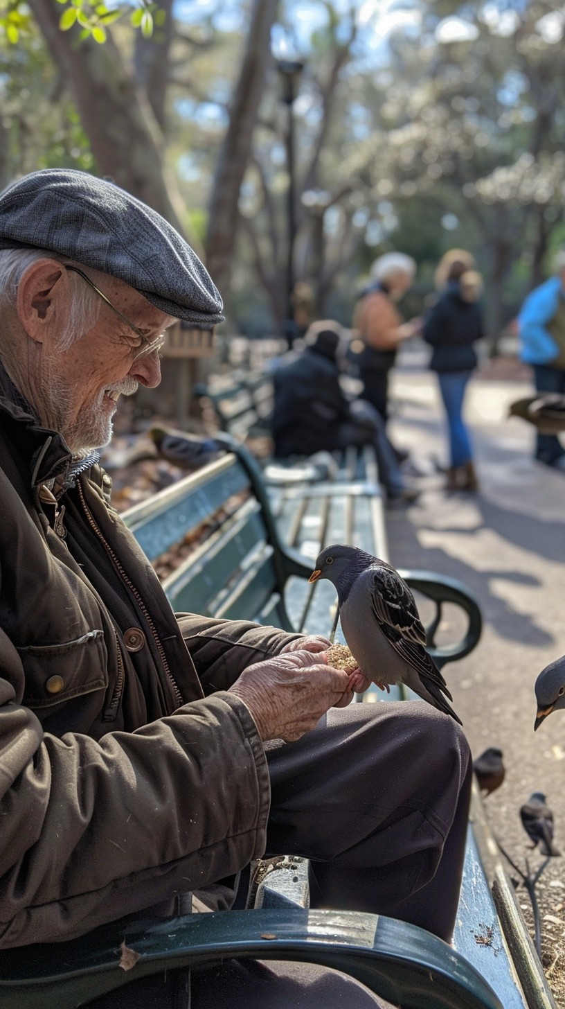 Free Man Feeding Bird Image - Elderly, Man, Bird | Download at StockCake