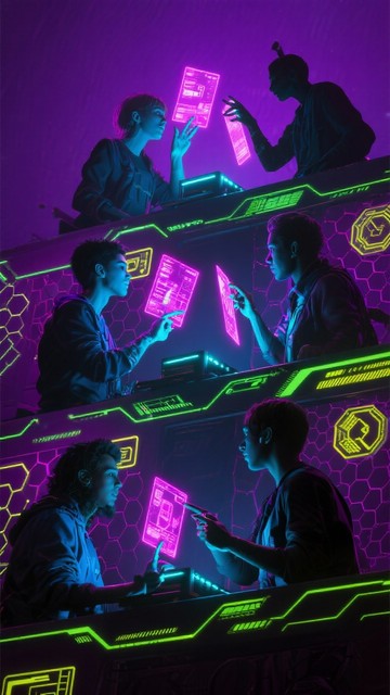 Free Neon Team Sync Image - Cyberpunk, Neon, Gamers | Download at StockCake