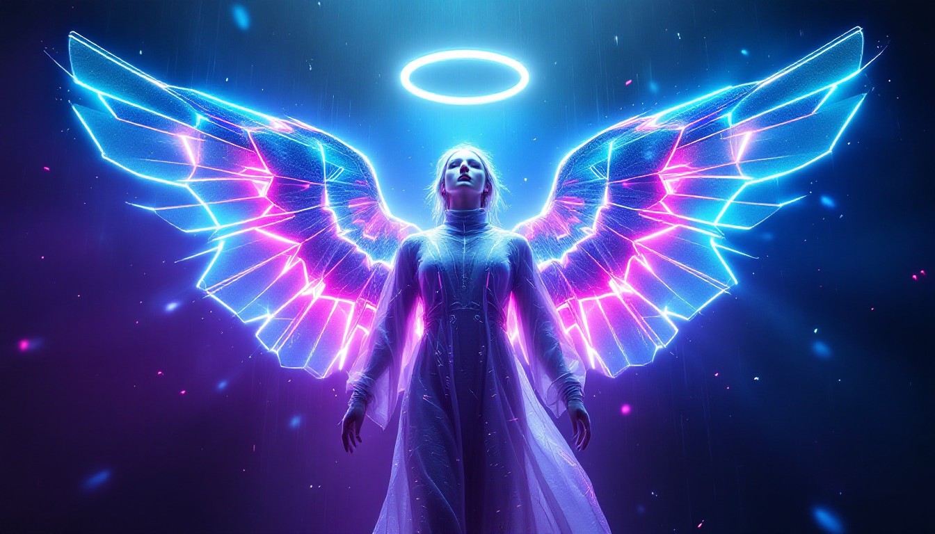 Free Neon Angel Rising Image - Angel, Cyberpunk, Neon | Download at ...