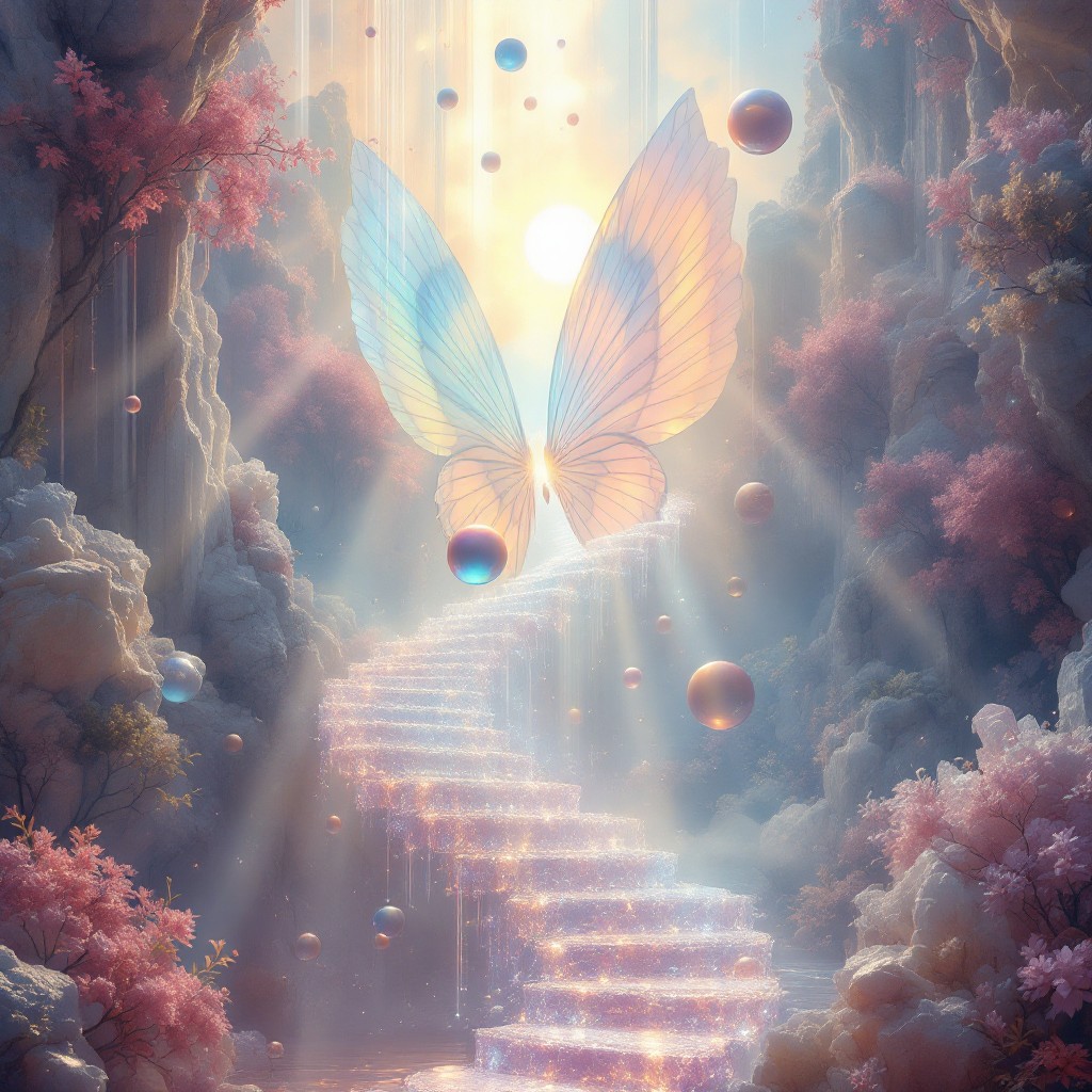 Free Celestial Butterfly Stairway Image - Stairway, Butterfly, Ethereal ...