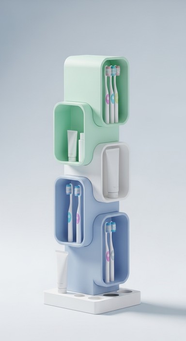 Free Modular Toothbrush Tower Image - Minimalist, Toothbrush, Organizer ...