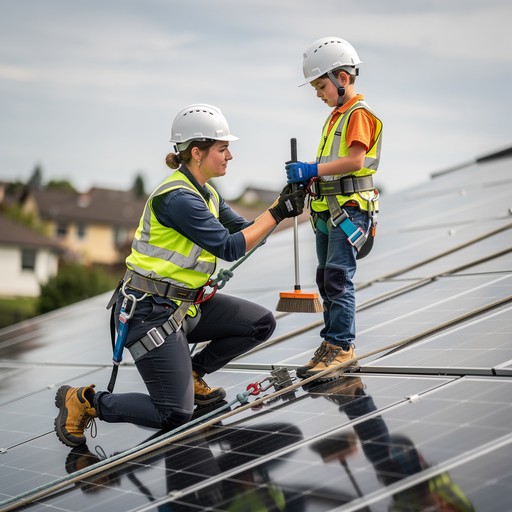 Apprentices Solar Free Teaching Roof Safety Image - Mentorship, Safety, Rooftop ...