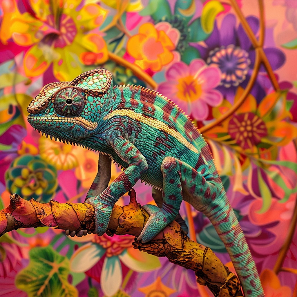 colorful-chameleon-posing-