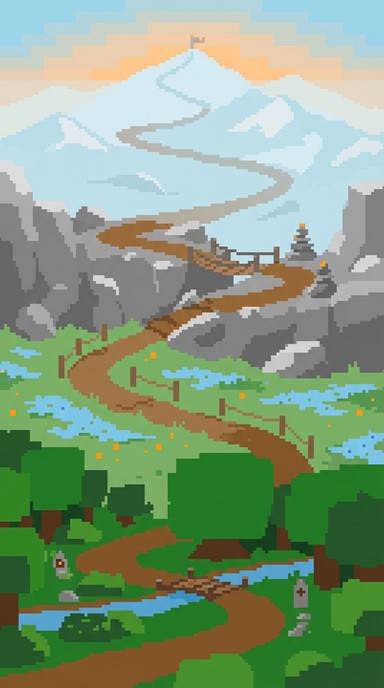 2d Pixelated Path Free Mountain Path Adventure Image - Mountain, Path, Journey | Download ...