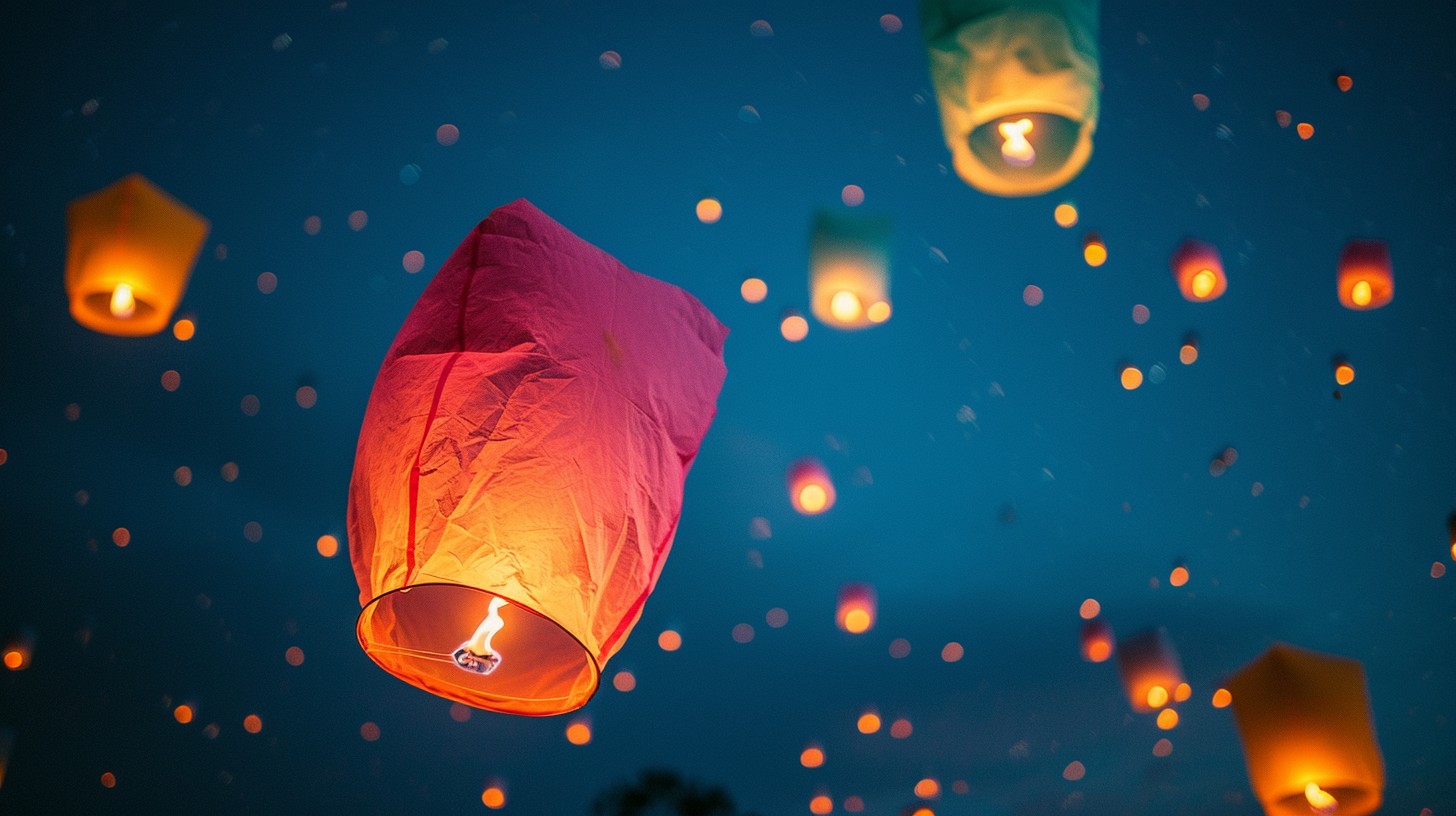 Free Sky Lanterns Glow Image - Lanterns, Sky, Night | Download at StockCake
