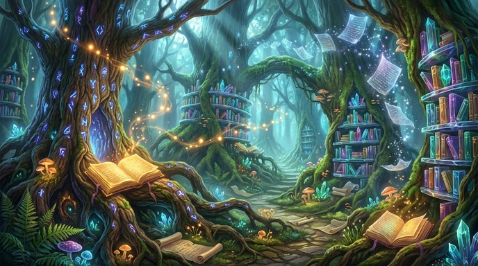 Free Enchanted Forest Library Image - Enchanted, Forest, Library ...