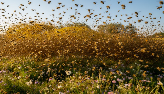 Swarm Image Free Golden Pollinator Swarm Image - Honeybees, Swarm, Bees | Download ...