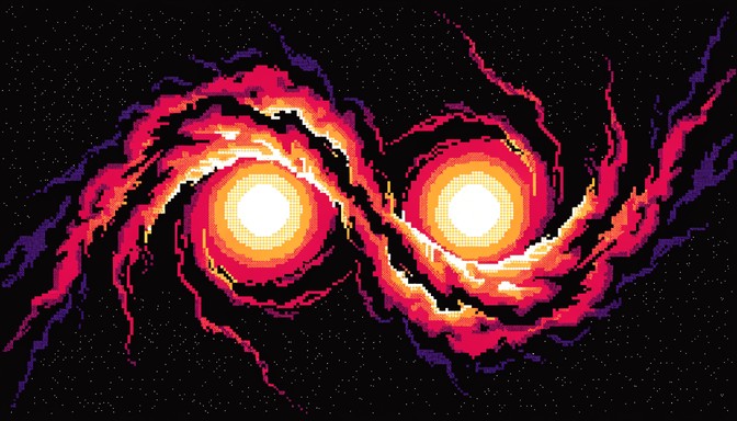 Free Binary Star Dance Image - Pixel, Space, Nebula | Download at StockCake