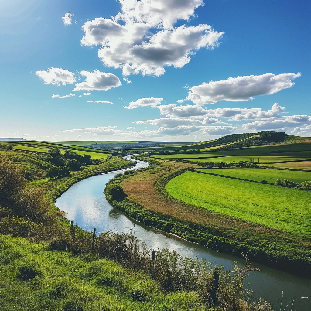 Free Serpentine River View Image - River, Hills, Sky | Download at ...