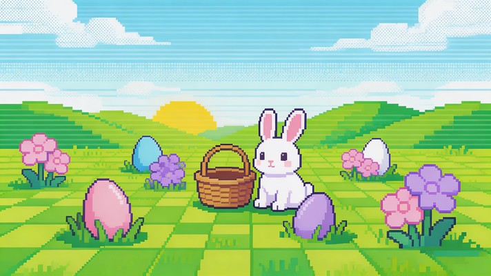 Free Pixel Easter Hunt Image - Pixel, Easter, Bunny | Download at StockCake
