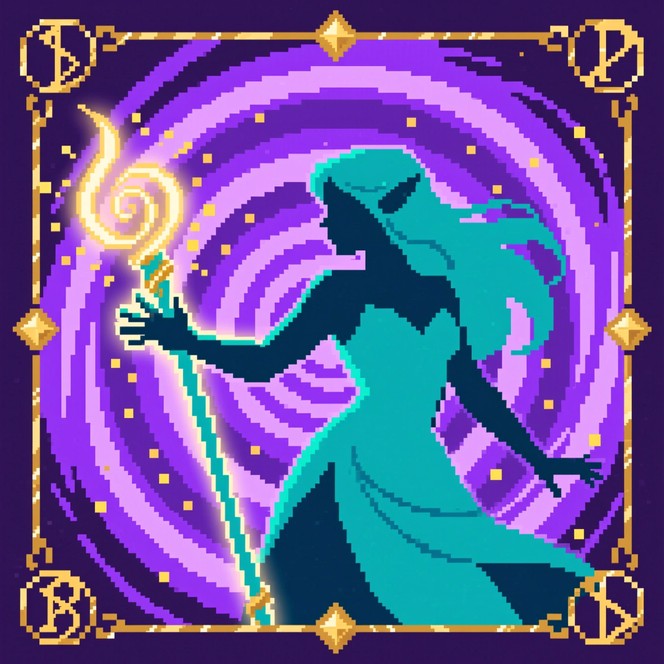 Free Pixel Sorceress Casting Image - Pixel, Sorceress, Magic | Download ...