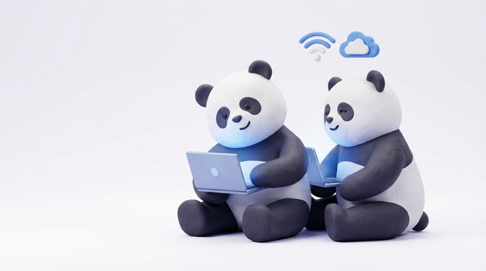 Free Digital Panda Character Image - Panda, Laptop, Technology ...