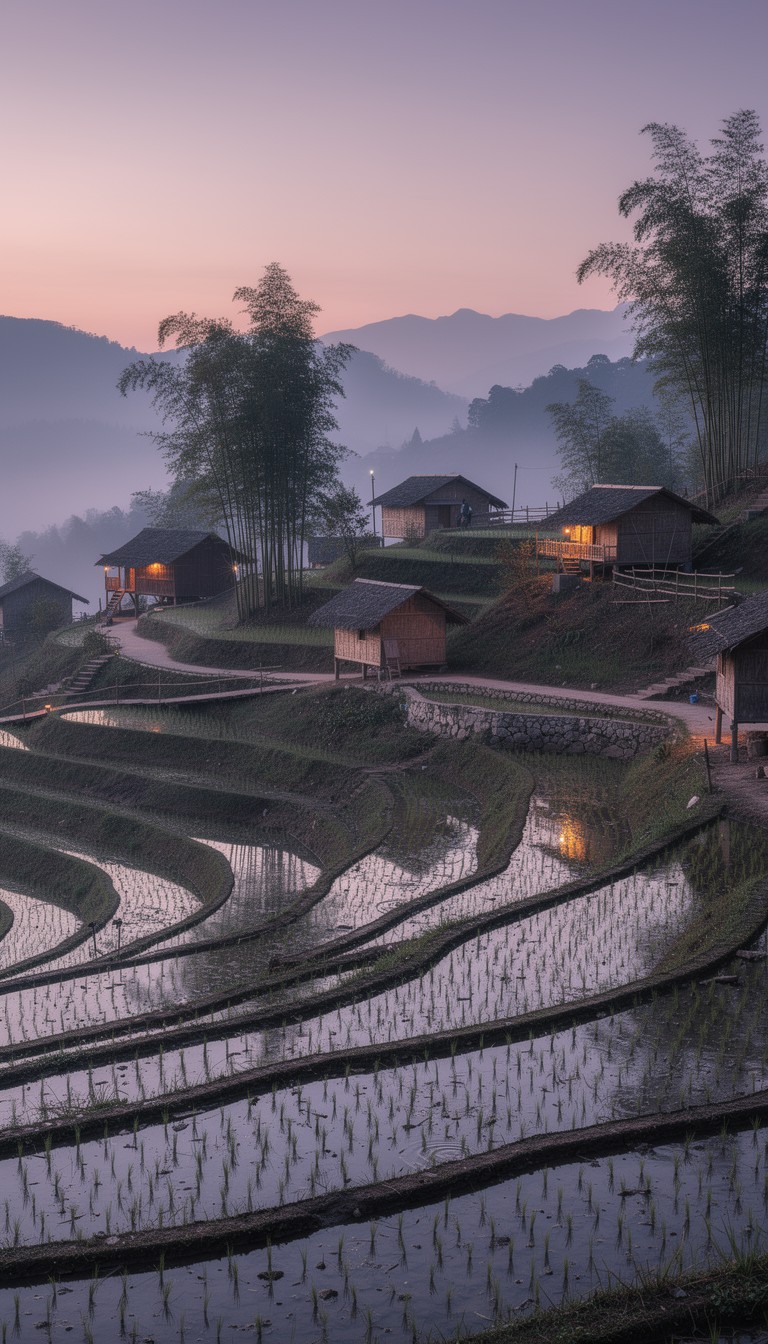 Free Twilight Rice Terraces Image - Twilight, Terraces, Rice | Download ...