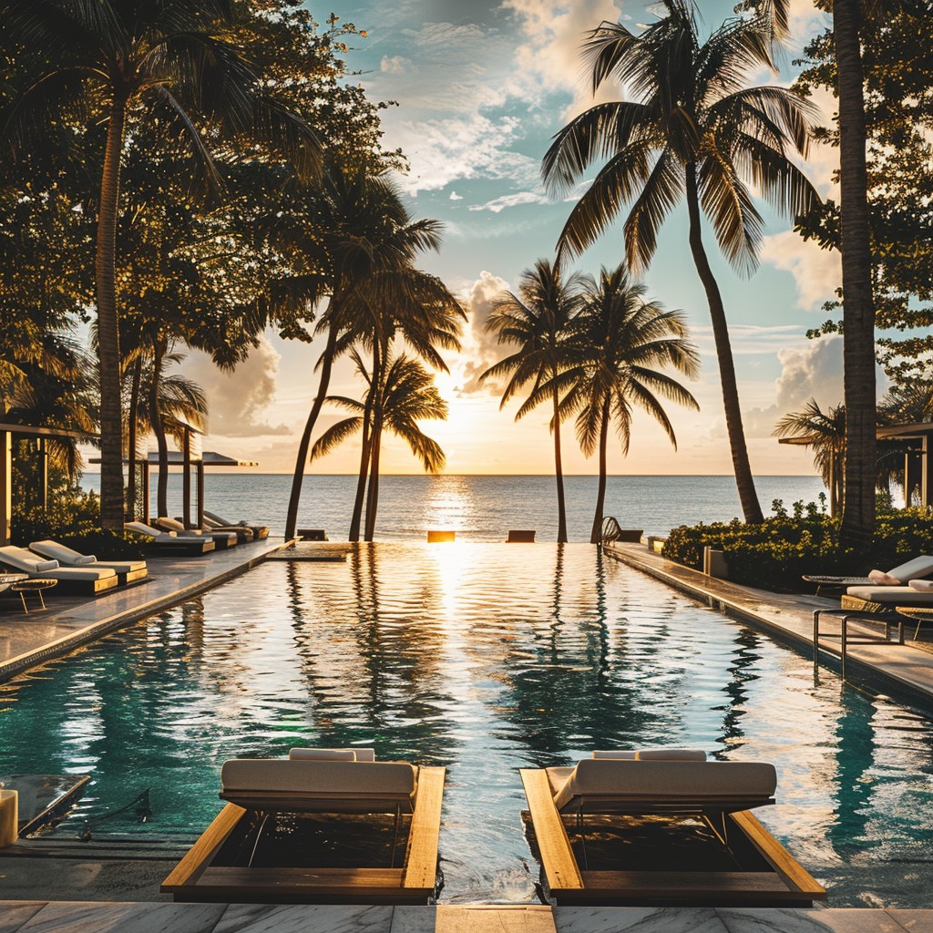 Free Tropical Pool Sunset Image - Tropical, Sunset, Pool | Download at ...