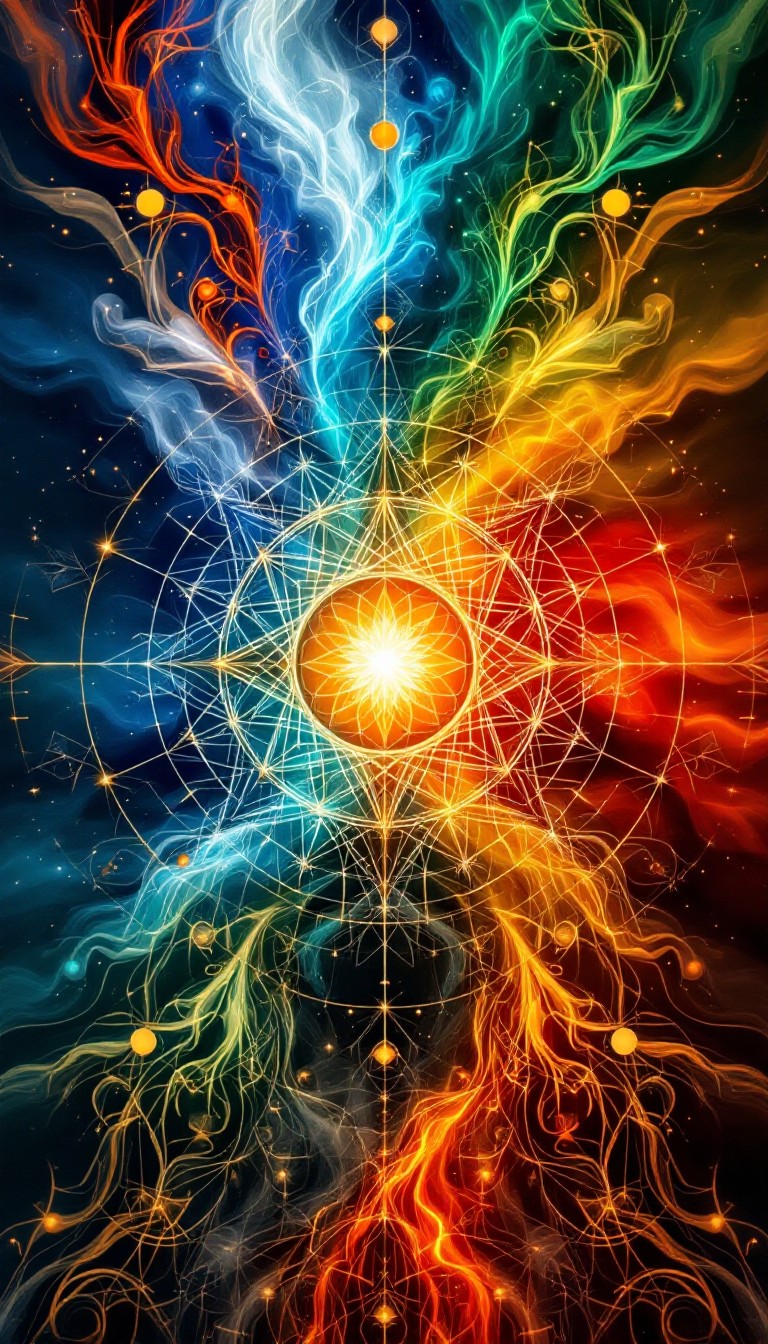 Free Transcendent Elemental Harmony Photo - Mandala, Elements, Fractal ...