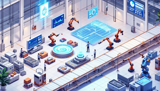 Future Tech Factory Free Future Factory Floor Image - Automation, Robotics, Manufacturing ...