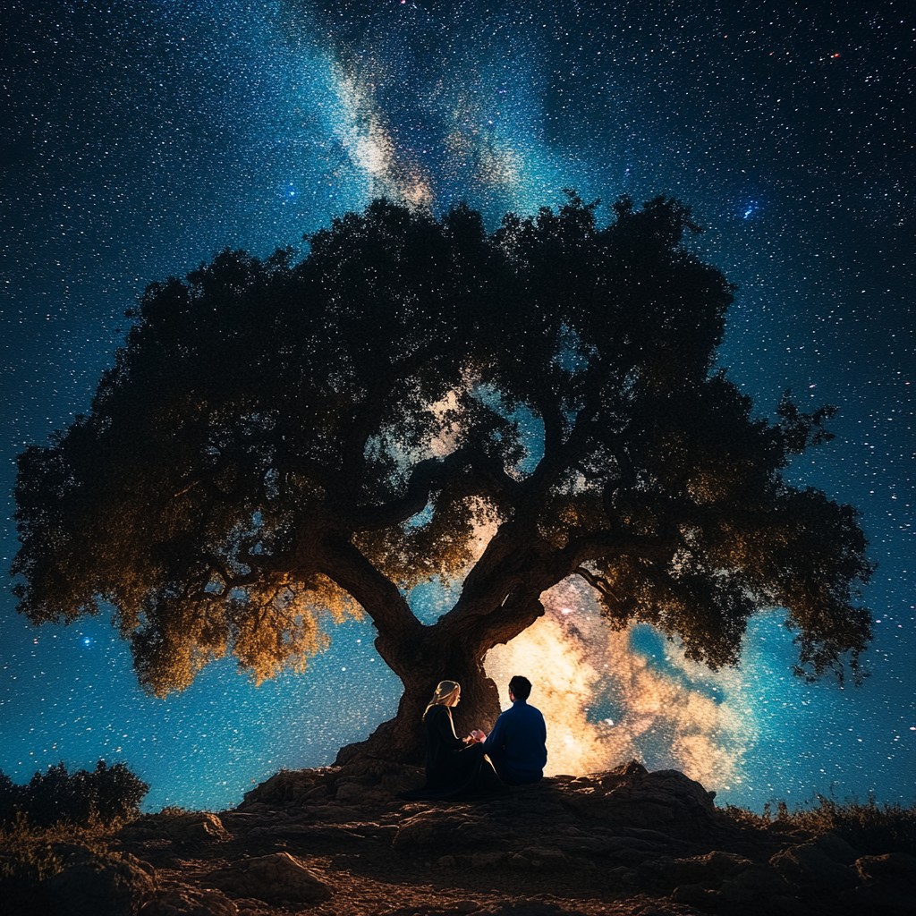 Free Stargazing Under Tree Image - Stars, Tree, Night | Download at ...