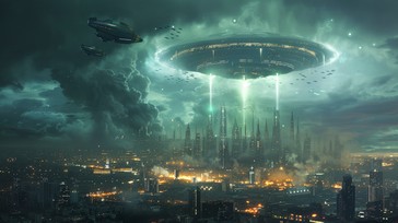 Free Alien Invasion Scene Image - Alien, Cityscape, Ufos | Download at ...