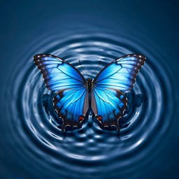 Free Blue Butterfly Ripples Image - Butterfly, Blue, Geometric ...